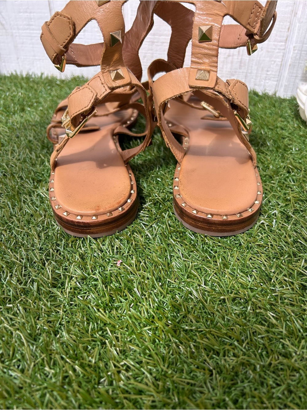 ASH womens Pacific Flat Sandal tan size 40 US 10 gently used - Picture 11 of 16